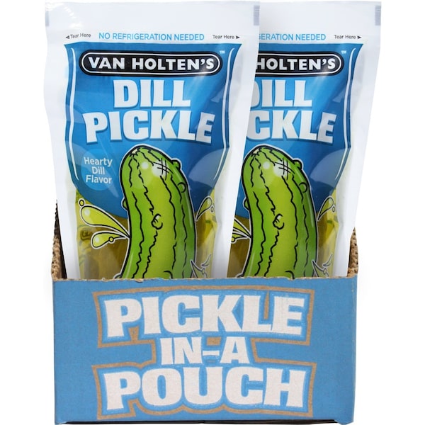 Van Holten's Jumbo Dill Pickle Individually Packed In A Pouch, PK12